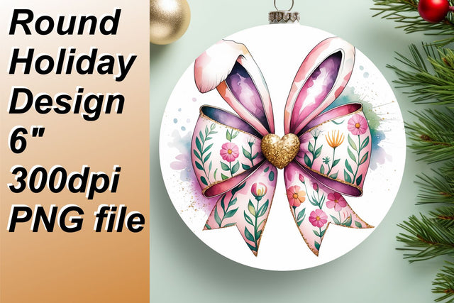 Vibrant circle designs for charming keychains, ideal for sublimation., Easter Bunny Sublimation HoodArtCraft 