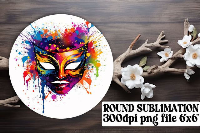 Vibrant Circle Mardi Gras Keychains - Sublimation Kit Sublimation afrosvg 