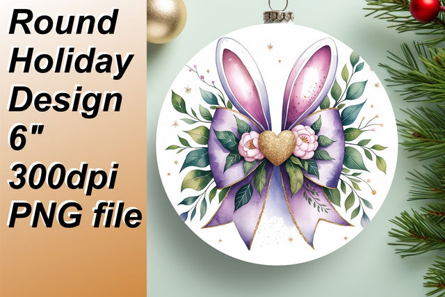 Vibrant circle templates for stunning keychains, perfect for all occasions., Easter Bunny Sublimation HoodArtCraft 