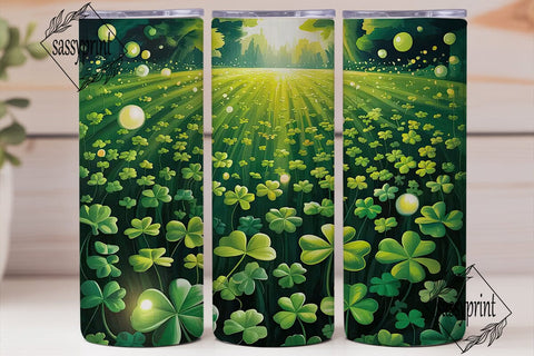 Vibrant Clover Field 20oz Tumbler Wrap Sublimation sassyprint 