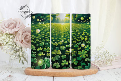 Vibrant Clover Field 20oz Tumbler Wrap Sublimation sassyprint 