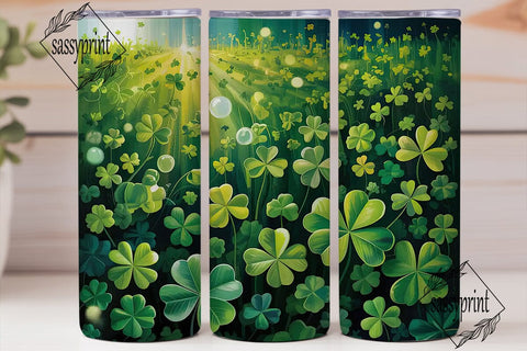 Vibrant Clover Field 20oz Tumbler Wrap Sublimation sassyprint 