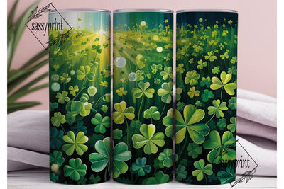 Vibrant Clover Field 20oz Tumbler Wrap Sublimation sassyprint 