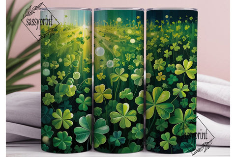 Vibrant Clover Field 20oz Tumbler Wrap Sublimation sassyprint 