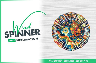 Vibrant colorful abstract pattern artistic wind spinner Sublimation Regulrcrative 
