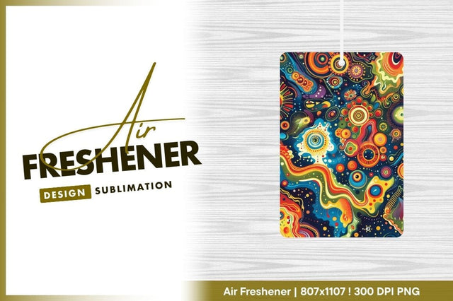 Vibrant colorful abstract pattern background air freshener png Sublimation Regulrcrative 