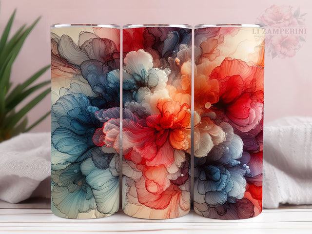 Vibrant Colorful Alcohol Ink 20oz Tumbler Wrap PNG, Abstract Tumber Png, Straight & Tapered Tumbler Wrap, Instant Digital Download Sublimation Li Zamperini 