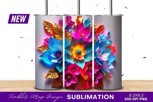Vibrant Colorful Floral Arrangement With Golden Leaves Sublimation Regulrcrative 
