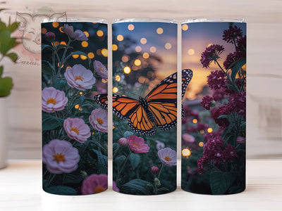 Vibrant Colorful Floral Butterfly Tumbler, Floral Butterfly Tumbler, Vibrant Butterfly Wrap, Artistic Floral Wrap, Seamless Butterfly Wrap, Sublimation Design, Trendy Gift Idea Sublimation Lara' s Designs 