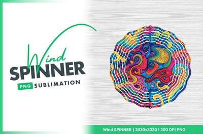 Vibrant colorful psychedelic abstract wind spinner design Sublimation Regulrcrative 