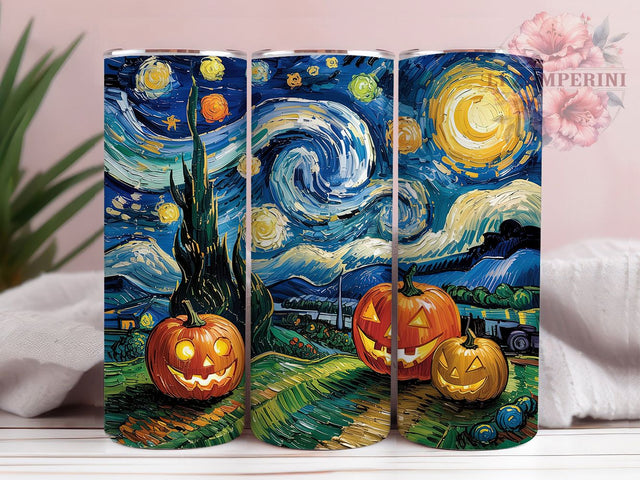 Vibrant Colorful Pumpkin Halloween Tumbler, Halloween Wrap PNG, 20oz Sublimation Design, Bright Fall Cup, Colorful Jack O Lantern Mug, Spooky Season Drinkware, Neon Halloween Tumbler Sublimation Li Zamperini 