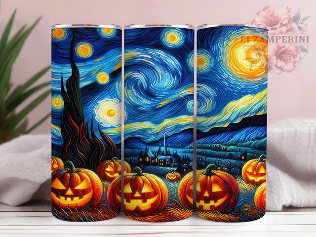 Vibrant Colorful Pumpkin Halloween Tumbler, Halloween Wrap PNG, 20oz Sublimation Design, Bright Fall Cup, Colorful Jack O Lantern Mug, Spooky Season Drinkware, Neon Halloween Tumbler Sublimation Li Zamperini 