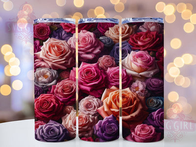 Vibrant Colorful Rose Floral Tumbler, Floral Rose Tumbler, Artistic Rose Wrap, Whimsical Floral Wrap, Vibrant Rose Wrap, Sublimation Design, Trendy Gift Idea Sublimation SvggirlplusArt 