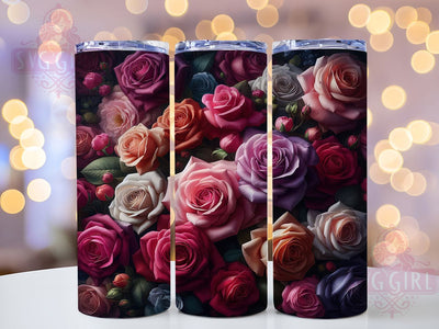 Vibrant Colorful Rose Floral Tumbler, Floral Rose Tumbler, Artistic Rose Wrap, Whimsical Floral Wrap, Vibrant Rose Wrap, Sublimation Design, Trendy Gift Idea Sublimation SvggirlplusArt 