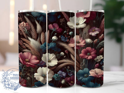 Vibrant Colorful Wildflower Tumbler, Vibrant Floral Tumbler, Colorful Flower Wrap, Artistic Botanical Wrap, Whimsical Wildflower Wrap, Sublimation Design, Trendy Gift Idea Sublimation ToriDesigns 