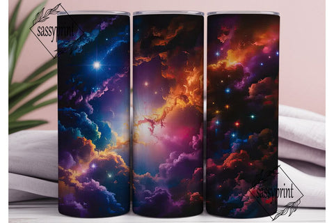 Vibrant Cosmic Nebula 20oz Tumbler Wrap Sublimation sassyprint 