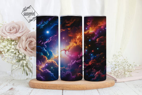 Vibrant Cosmic Nebula 20oz Tumbler Wrap Sublimation sassyprint 