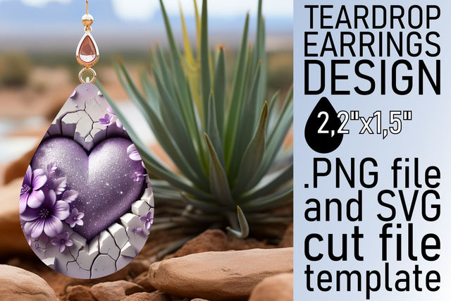 Vibrant design, excellent for teardrop earrings! , 3D Heart Sublimation afrosvg 