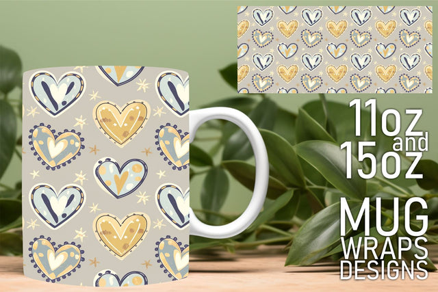 Vibrant designs available, transform your mug projects! , Heart Sublimation HoodArtCraft 