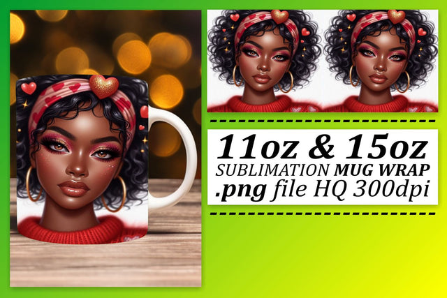 Vibrant designs, perfect for every beverage! , Love Girl Sublimation afrosvg 