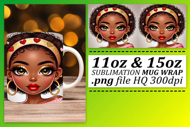 Vibrant designs, perfect for every beverage! , Love Girl Sublimation afrosvg 