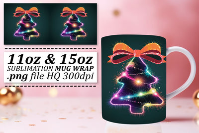 Vibrant designs, perfect for every beverage! , Neon Xmas Sublimation afrosvg 