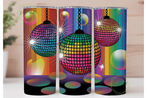 Vibrant Disco Ball Night 20oz Tumbler Sublimation PixelChick 