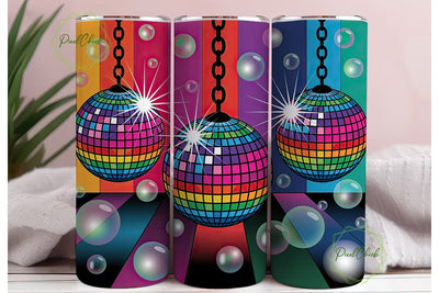 Vibrant Disco Ball Night 20oz Tumbler Sublimation PixelChick 