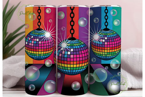 Vibrant Disco Ball Night 20oz Tumbler Sublimation PixelChick 