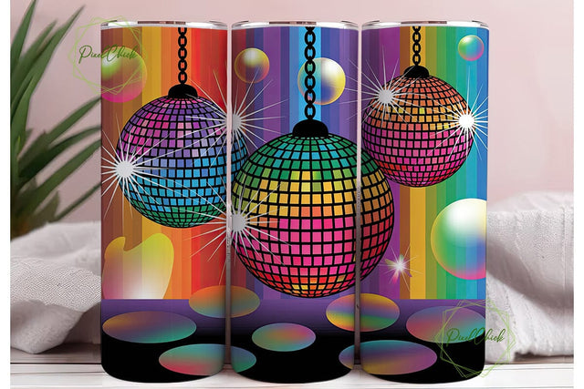 Vibrant Disco Ball Night 20oz Tumbler Sublimation PixelChick 