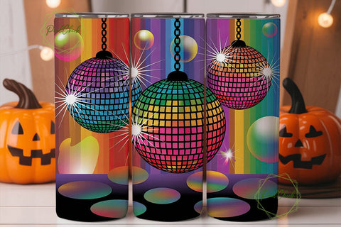 Vibrant Disco Ball Night 20oz Tumbler Sublimation PixelChick 