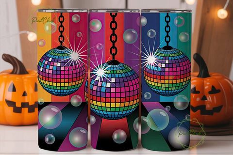 Vibrant Disco Ball Night 20oz Tumbler Sublimation PixelChick 