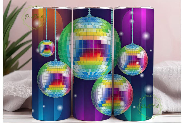 Vibrant Disco Ball Party 20oz Tumbler Sublimation PixelChick 