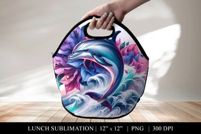 Vibrant Dolphin Splashing in Waves Sublimation BijouBay 