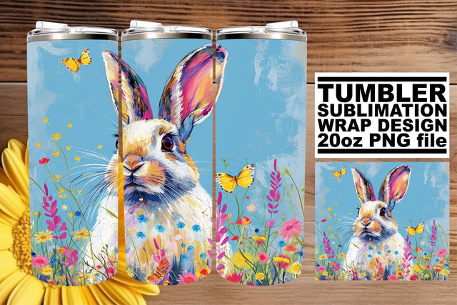 Vibrant Easter Bunny Joy on Tumblers Sublimation afrosvg 