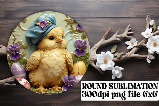 Vibrant Easter Bunny Sublimation Trio - Circle, Keychain, Coaster Sublimation afrosvg 