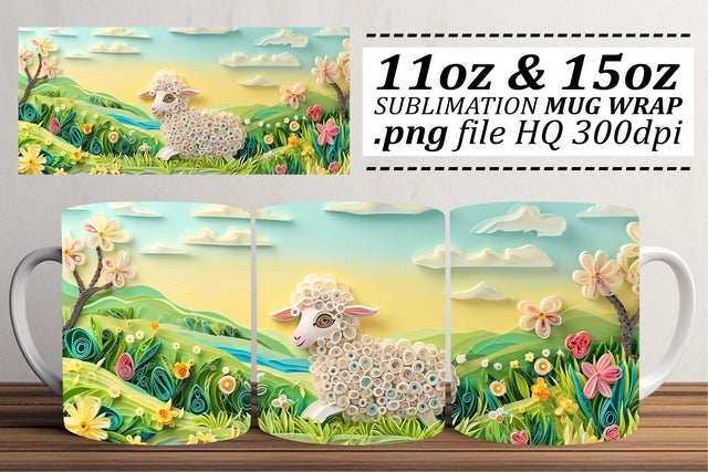 Vibrant Easter Egg Bouquet Mug Design, Sublimation Wrap, 11oz 15oz, Colorful 3D Easter Art, Springtime Sublimation afrosvg 