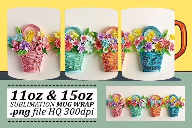 Vibrant Easter Egg Hunt Mug Design, Sublimation Wrap, 11oz 15oz, Spring Celebration, Colorful 3D Art Sublimation afrosvg 