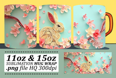 Vibrant Easter Egg Hunt Mug Wrap Sublimation, 11oz 15oz, 3D Easter Design, Spring Celebration Sublimation afrosvg 
