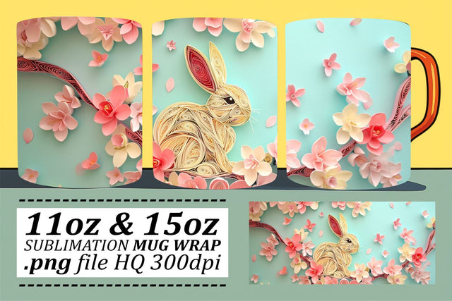 Vibrant Easter Egg Hunt Mug Wrap Sublimation, 11oz 15oz, 3D Easter Design, Spring Celebration Sublimation afrosvg 