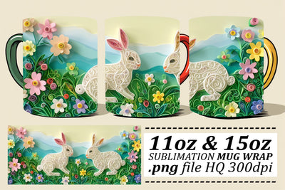 Vibrant Easter Egg Hunt Mug Wrap Sublimation, 11oz 15oz, Colorful 3D Design, Spring Celebration Sublimation afrosvg 