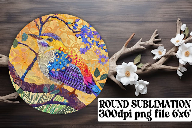 Vibrant Feathered Friends Circle Designs Sublimation afrosvg 