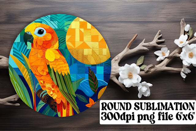 Vibrant Feathered Friends Circle Designs Sublimation afrosvg 