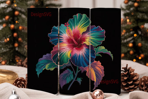 Vibrant Floral 20oz Tumbler Wrap Sublimation DesignSVG 