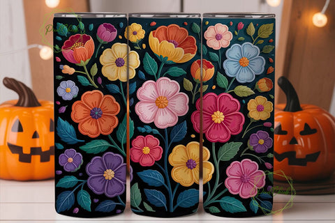 Vibrant Floral 20oz Tumbler Wrap Sublimation PixelChick 