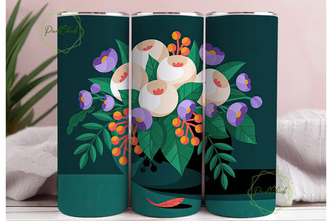 Vibrant Floral 20oz Tumbler Wrap Sublimation PixelChick 