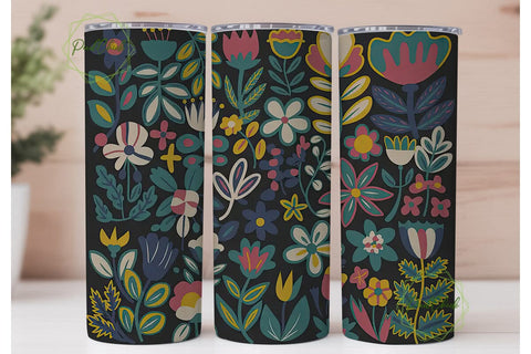 Vibrant Floral 20oz Tumbler Wrap Sublimation PixelChick 