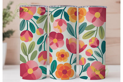 Vibrant Floral 20oz Tumbler Wrap Sublimation PixelChick 