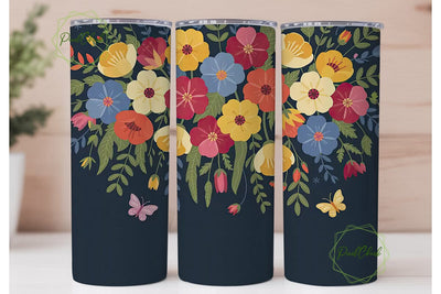 Vibrant Floral 20oz Tumbler Wrap Sublimation PixelChick 