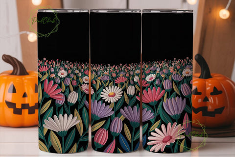 Vibrant Floral 20oz Tumbler Wrap Sublimation PixelChick 
